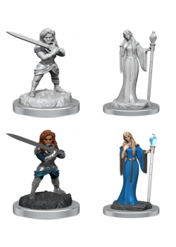 Critical Role Unpainted Miniatures: Female Human Wizard & Female Halfling Holy Warrior